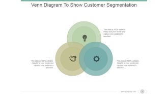 Venn Diagram To Show Customer Segmentation Ppt PowerPoint Presentation Examples