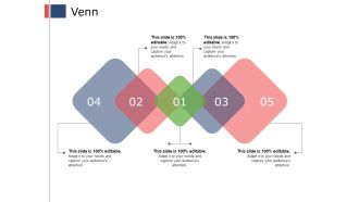 Venn With Five Shapes Ppt PowerPoint Presentation Show Design Templates