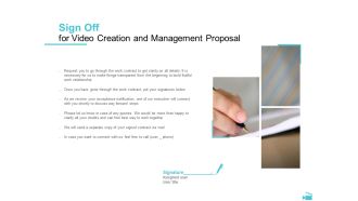 Video Development And Administration Sign Off For Video Creation And Management Proposal Structure PDF