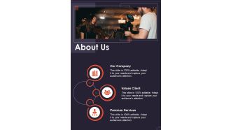 Video Production Service Proposal About Us One Pager Sample Example Document