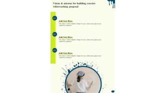Vision And Mission For Building Exterior Whitewashing Proposal One Pager Sample Example Document