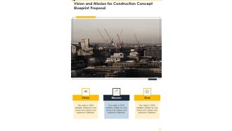 Vision And Mission For Construction Concept Blueprint Proposal One Pager Sample Example Document