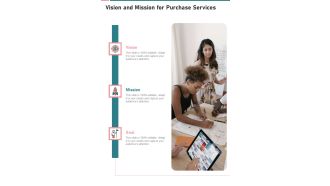 Vision And Mission For Purchase Services One Pager Sample Example Document
