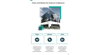Vision And Mission For Science Conference One Pager Sample Example Document