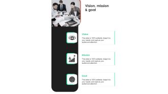 Vision Mission And Goal Proposal For Cargo Inspection Software Package One Pager Sample Example Document
