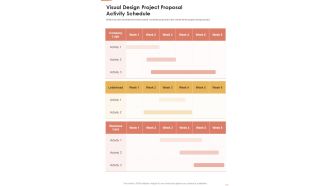 Visual Design Project Proposal Activity Schedule One Pager Sample Example Document