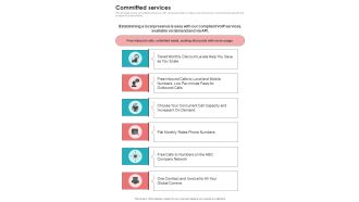 Voice Over Internet Protocol Telecommunications System Committed Services One Pager Sample Example Document