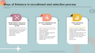 Ways Of Enhance In Recruitment And Selection Process Portrait PDF