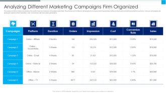 Ways To Enhance Organizations Profitability Analyzing Different Marketing Campaigns Graphics PDF