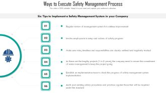 Ways To Execute Safety Management Process Ppt PowerPoint Presentation File Background PDF