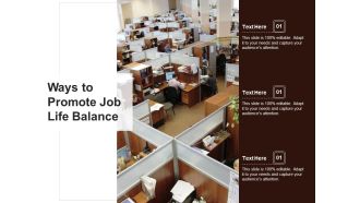 Ways To Promote Job Life Balance Ppt PowerPoint Presentation Gallery File Formats PDF