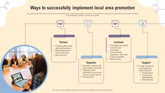 Ways To Successfully Implement Local Area Promotion Ppt PowerPoint Presentation File Ideas PDF