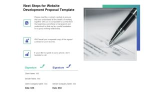 Web Redesign Next Steps For Website Development Proposal Template Ppt Pictures Example PDF
