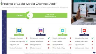 Website And Social Media Findings Of Social Media Channels Audit Topics PDF