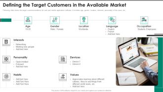 Website Interface And Application Development Firm Defining The Target Customers In The Brochure PDF