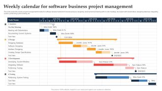 Weekly Calendar For Software Business Project Management Ppt Pictures Structure PDF