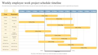 Weekly Employee Work Project Schedule Timeline Inspiration PDF