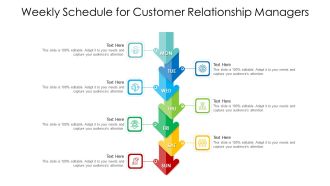 Weekly Schedule For Customer Relationship Managers Ppt PowerPoint Presentation Infographic Template Guide PDF