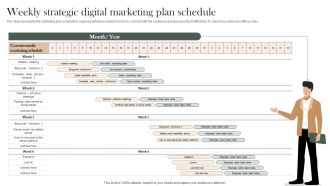 Weekly Strategic Digital Marketing Plan Schedule Summary PDF