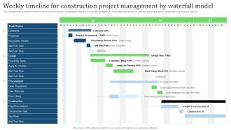 Weekly Timeline For Construction Project Management By Waterfall Model Designs PDF