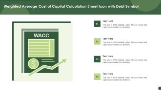 Weighted Average Cost Of Capital Calculation Sheet Icon With Debt Symbol Portrait PDF