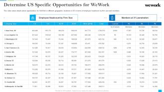 Wework Capital Financing Elevator Determine US Specific Opportunities For Wework Ideas PDF
