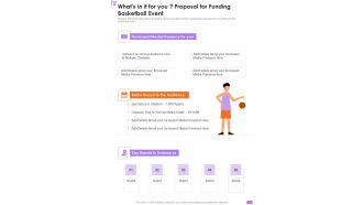 Whats In It For You Proposal For Funding Basketball Event One Pager Sample Example Document