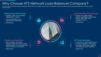 Why Choose XYZ Network Load Balancer Company Ppt Portfolio Example File PDF
