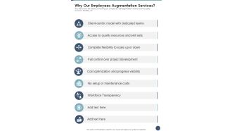 Why Our Employees Augmentation Services One Pager Sample Example Document