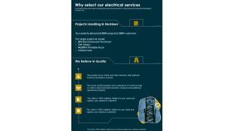 Why Select Our Electrical Services One Pager Sample Example Document