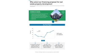 Why Select Our Financing Proposal For Real Estate Property Development One Pager Sample Example Document