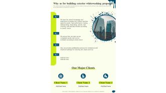 Why Us For Building Exterior Whitewashing Proposal One Pager Sample Example Document