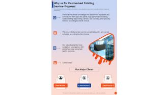 Why Us For Customized Painting Service Proposal One Pager Sample Example Document