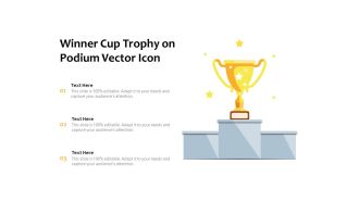 Winner Cup Trophy On Podium Vector Icon Ppt PowerPoint Presentation Icon Model PDF