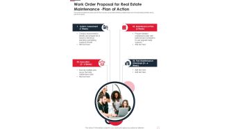 Work Order Proposal For Real Estate Maintenance Plan Of Action One Pager Sample Example Document