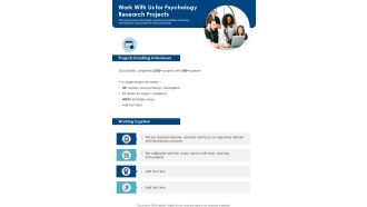 Work With Us For Psychology Research Projects One Pager Sample Example Document