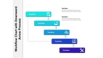 Workflow Chart With Downward Arrow Process Ppt PowerPoint Presentation Gallery Visuals PDF