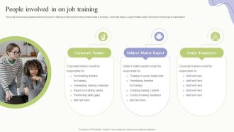 Workplace Training Techniques For Departments And Individual Staff People Involved In On Job Training Template PDF