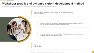 Workshops Practice Of Dynamic System Development Method Ppt Portfolio Brochure PDF