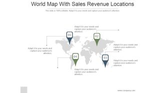 World Map With Sales Revenue Locations Ppt PowerPoint Presentation Designs Download