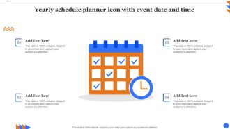 Yearly Schedule Planner Icon With Event Date And Time Clipart PDF
