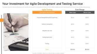 Your Investment For Agile Development And Testing Service Brochure PDF