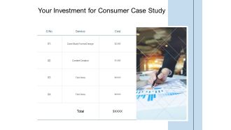 Your Investment For Consumer Case Study Ppt PowerPoint Presentation Styles Layouts