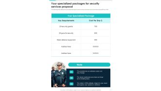 Your Specialized Packages For Security Services Proposal One Pager Sample Example Document