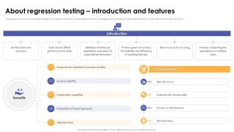 About Regression Testing Introduction And Features Corrective Regression Testing Ppt Presentation