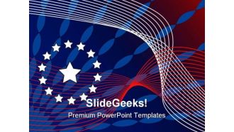 America Flag Star Abstract PowerPoint Template 1110