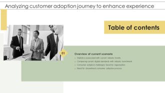 Analyzing Customer Adoption Journey To Enhance Experience Table Of Content Elements Pdf