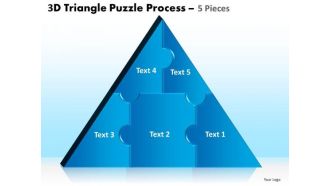 Business Cycle Diagram 3d Triangle Puzzle Process 5 Pieces Sales Diagram