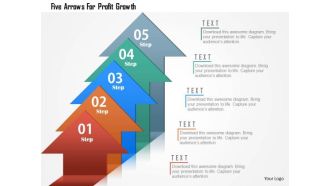 Business Diagram Five Arrows For Profit Growth Presentation Template