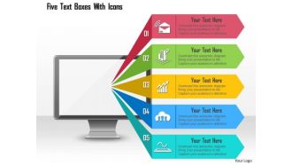 Business Diagram Five Text Boxes With Icons Presentation Template